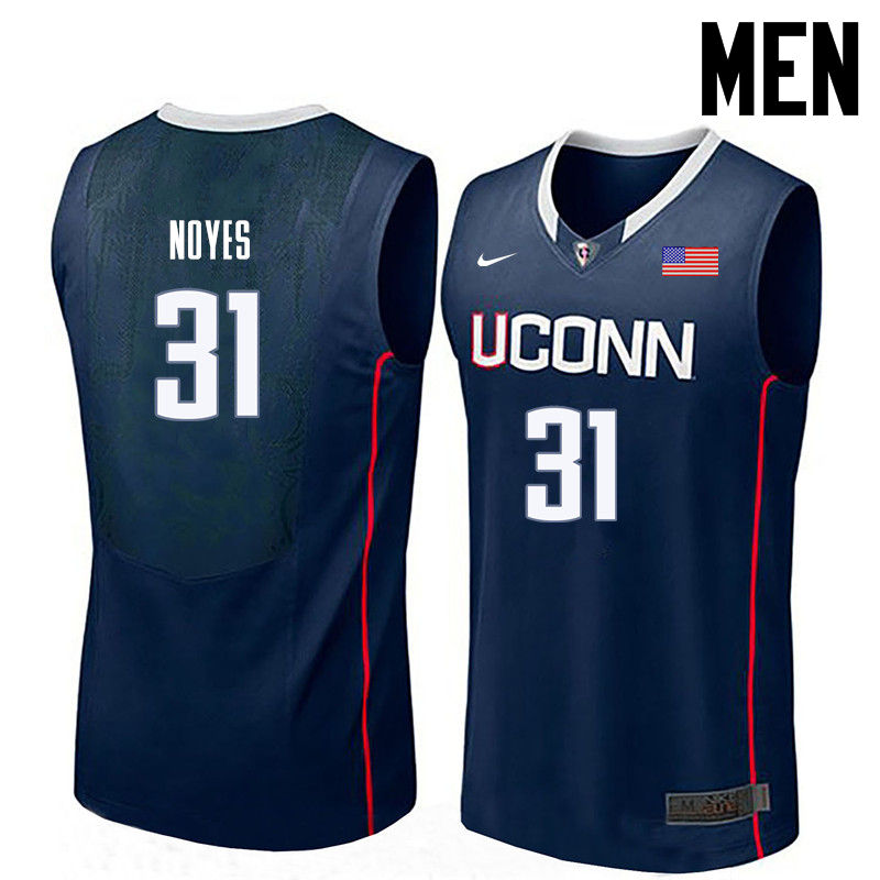 Men Uconn Huskies #31 Mike Noyes College Basketball Jerseys-Navy - Click Image to Close